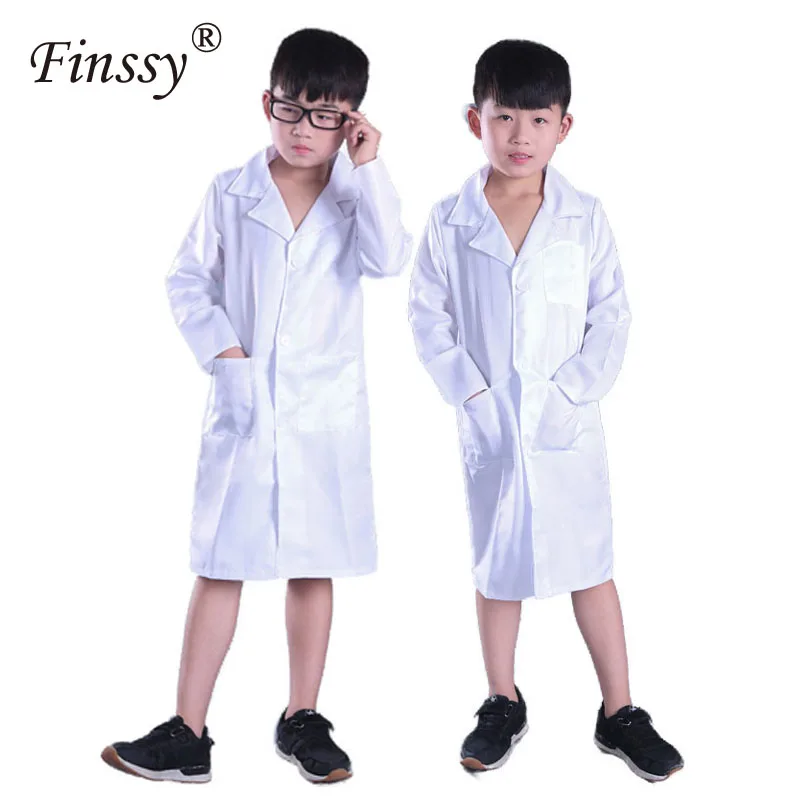 White Doctor Nurse Scientist Laboratory Long Sleeve Thin Coat Very Beautiful Costume For Boys Halloween Cosplay Costumes