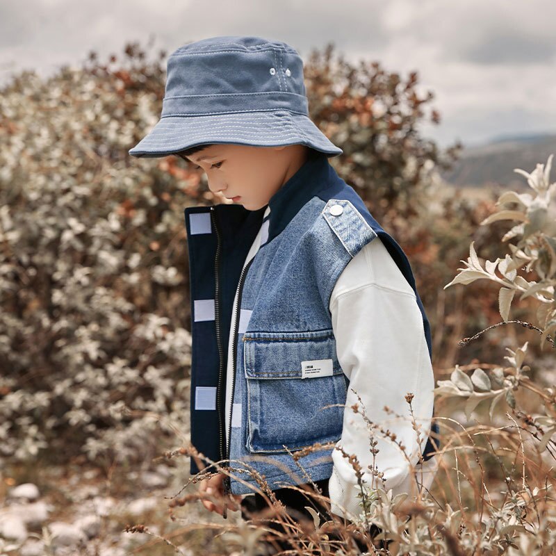 ¡Novedad de Otoño de ! Chaqueta de punto para niños, chaleco sin mangas, chaleco vaquero mediano y grande para niños, chaleco para niños