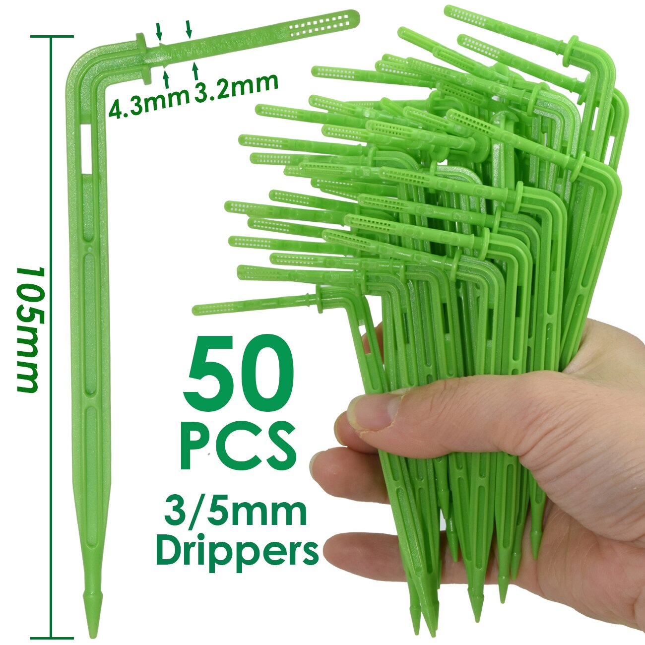 KESLA Irrigation Sprinkler 1/8 Inch Water Pipe Tee Connector Bend Arrows Drippers Fitting Repair 2&amp;4 Way for 3/5 mm Hose Garden: KSL01-284-50PCS