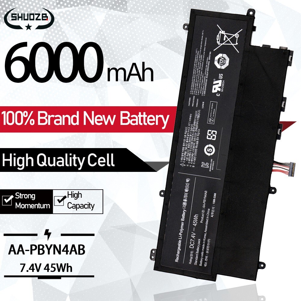 Aa-pbyn 4ab laptop batteri til samsung 530 u 3 series  ht3691 fc 700364 530 u 3c np530 v 3c np530 u 3c 535 u 3c 530 u 3b np530 u 3b 6000 mah 45wh: 6000 mah