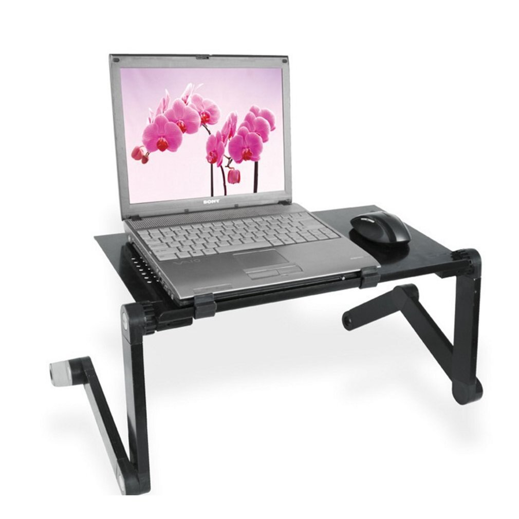 Lega di alluminio Laptop Desk pieghevole portatile portatile tavolo Notebook scrivania tavolo Stand letto divano scrivania vassoio porta libri