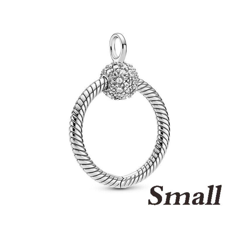 S925 Momente Kleine Pavé O-förmigen Charme Anhänger, exquisite Und Hohe Schmuck Für Frauen Als Fit Original Armband: PD653 Small