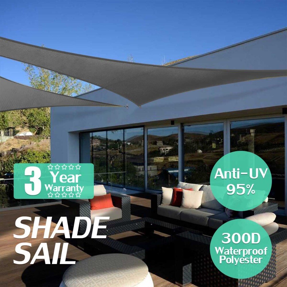 3x4x5m 280GSM HDPE Right Triangle Awning Shade Sail Sun Outdoor Waterproof Sun Shade Sail Garden Patio Pool Camping Picnic Tent