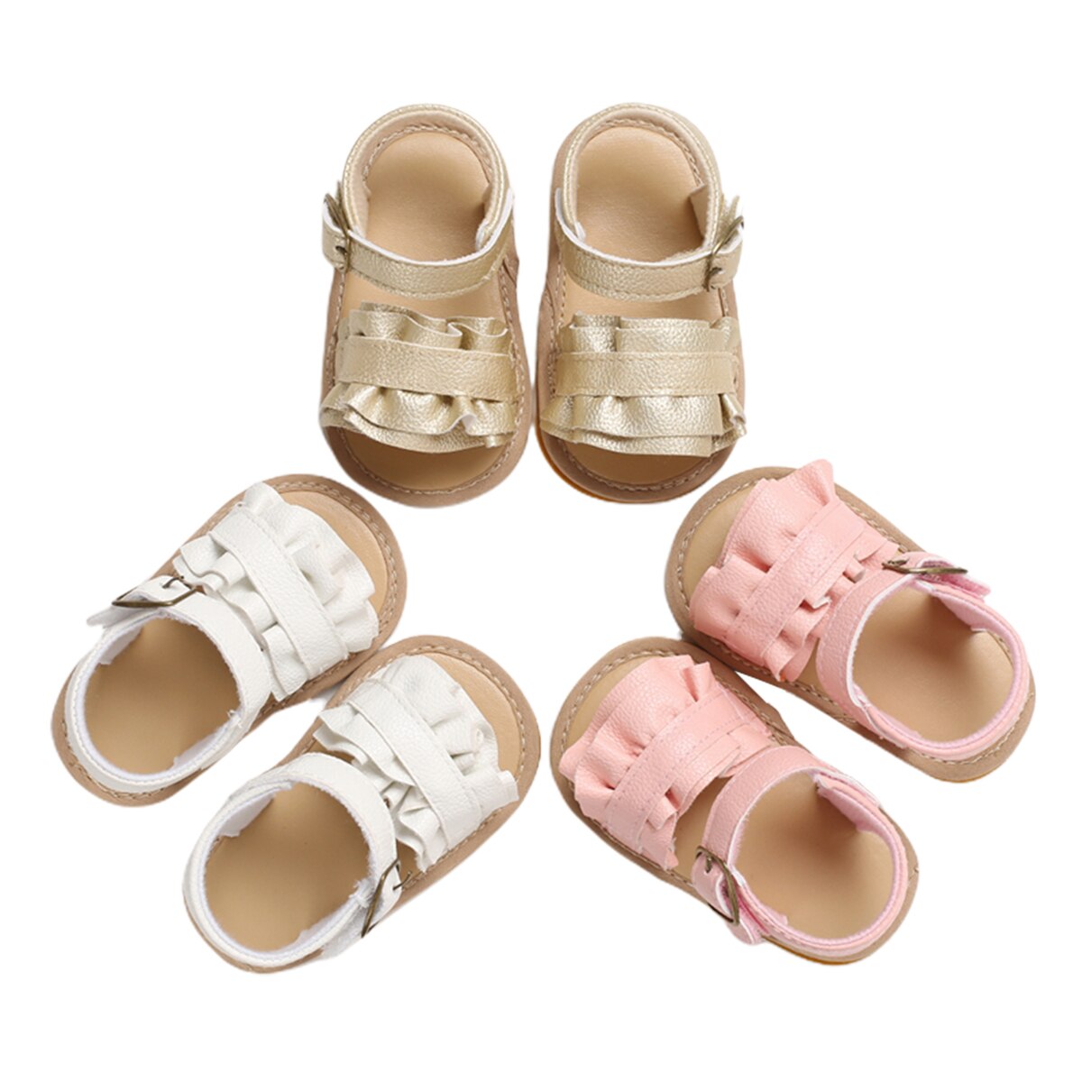 Summer Newborn Toddler Baby Girl Sandals Sweet Breathable Sandals Soft Sole Non-slip Shoes Prewalker 0-18Months