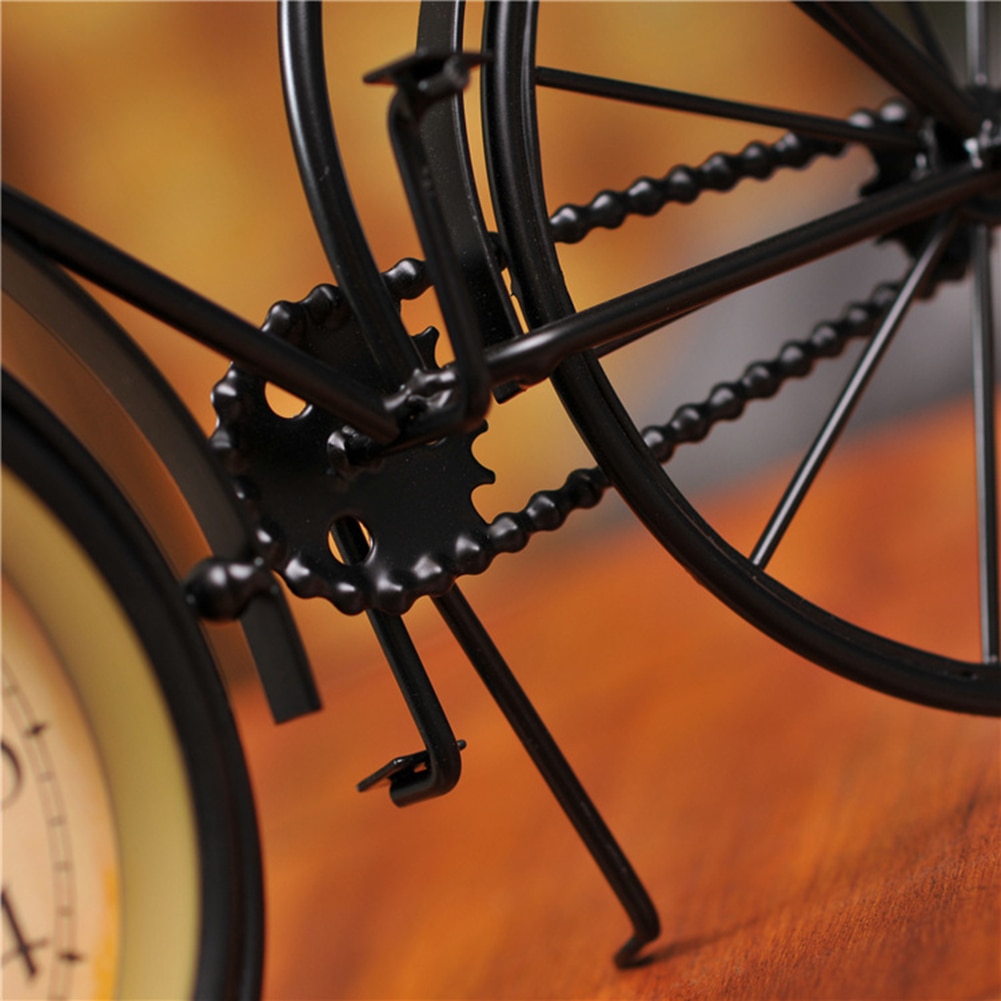 Vintage Large Wall Clock 3d Metal Wheel Bicycle Cl... – Grandado