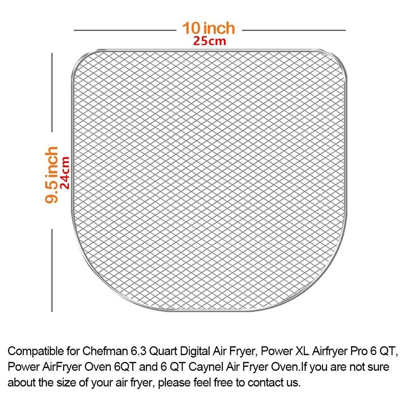 Replacement Accessories Dehydrator Racks Air Flow Racks for 6Qt Chefman, Caynel and Power Air Fryer Oven