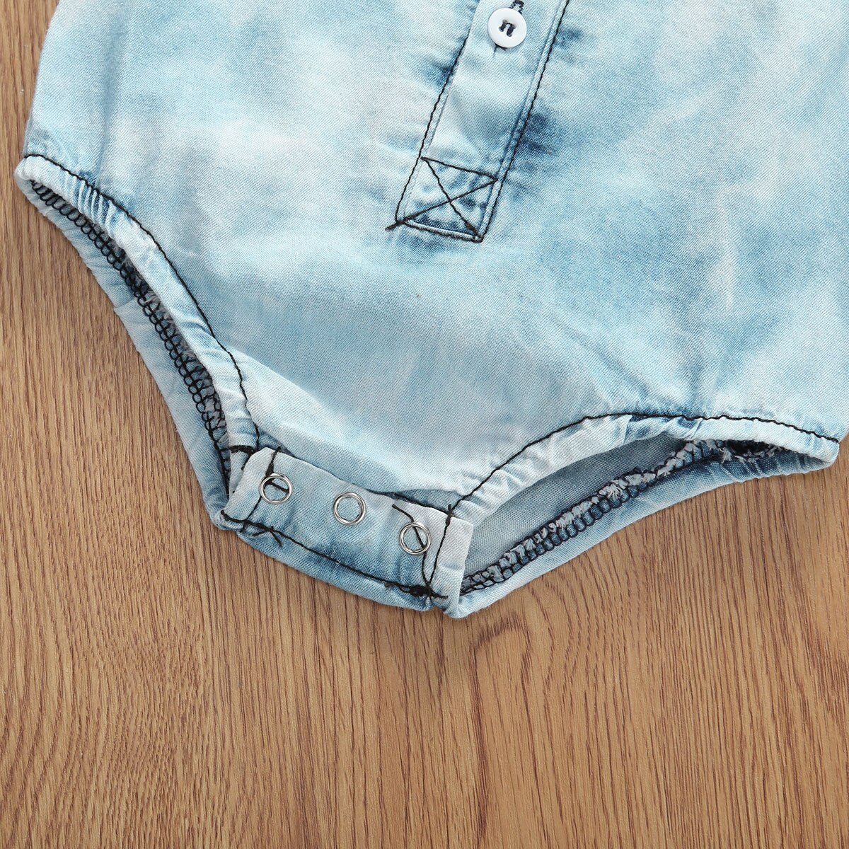 0-12M Sommer Kleinkind Baby Mädchen Jungen Strampler Denim Blau Einreiher kurze Hose Hülse Overall Outfits