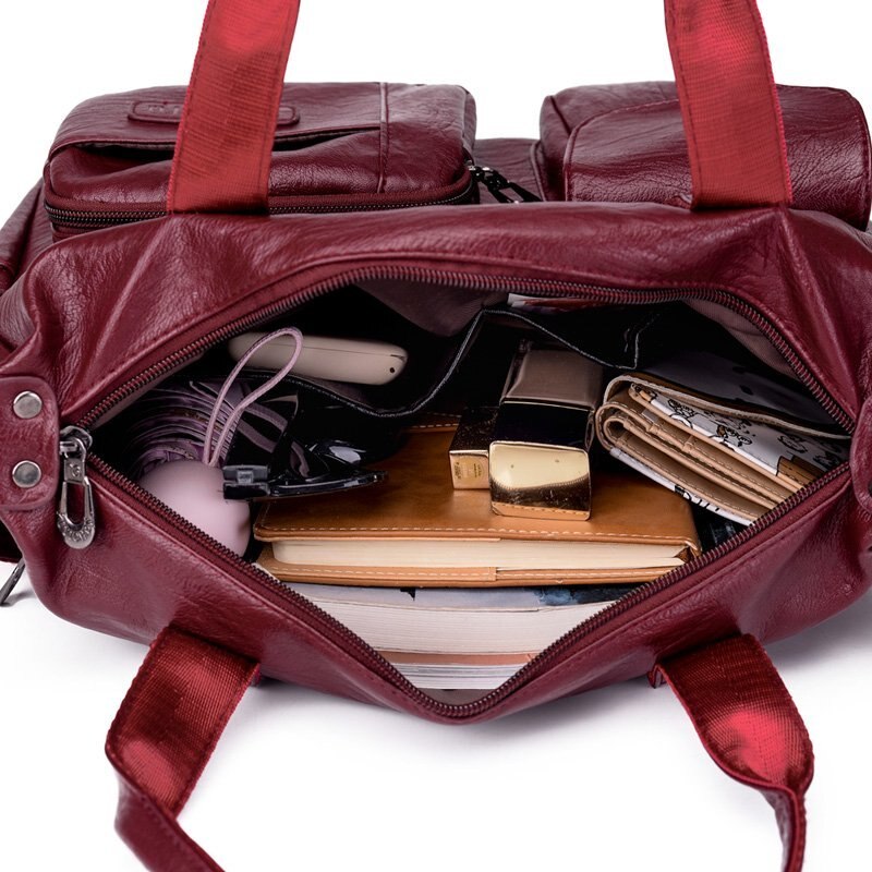 Luxe Lederen Handtassen Vrouwen Tassen Handtassen Schoudertas Grote Capaciteit Cross Body Bag Sac A Main bolso