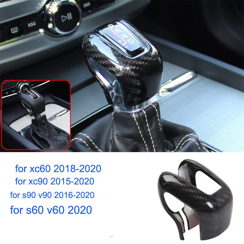 Für volvo S60 XC60 V60 V40 S80 S90 XC90 V90 Kohlenstoff faser aufbringen getriebe schalthebel einstellen getriebe griff Auto zubehör: grau