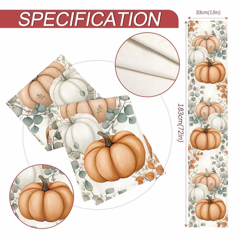 Thanksgiving pompoenen herfstbladeren polyester tafellopers bruiloft decoratie duurzame keuken eettafel lopers feestartikelen