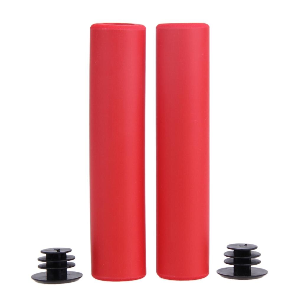 Anti-Skid Rubber Bicycle Grips Cover Silicone Handlebar Soft Ultralight Grips Anti-Skid Shock-Absorbing Bicycle Bike Part: red