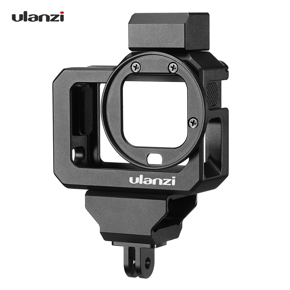 Ulanzi G8-5 caméra d'action vidéo Cage pour GoPro Hero 8 noir Vlog boîtier boîtier en alliage d'aluminium avec double adaptateur de montage de chaussure froide