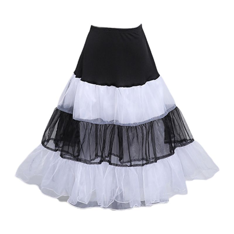 Women Contrast Candy Color Stripes Petticoat Ruffles Soft Tulle Party Tutu Skirt X7YC: 2