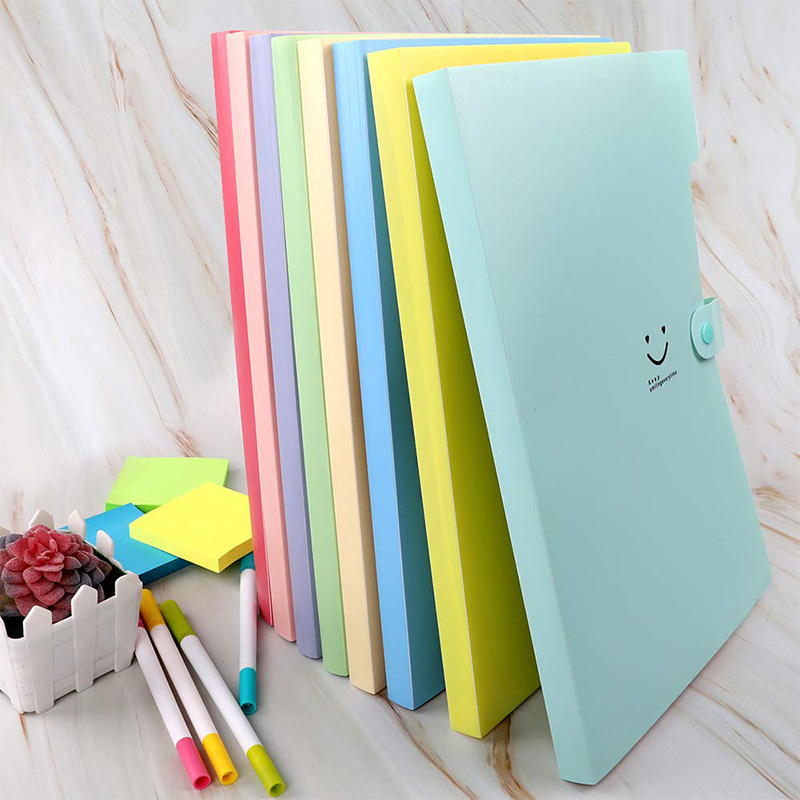 8Pcs Ausbau Datei Ordner, 5 taschen A4 Brief Größe Snap Verschluss Kunststoff Akkordeon Dokument Veranstalter für Schule und Offic