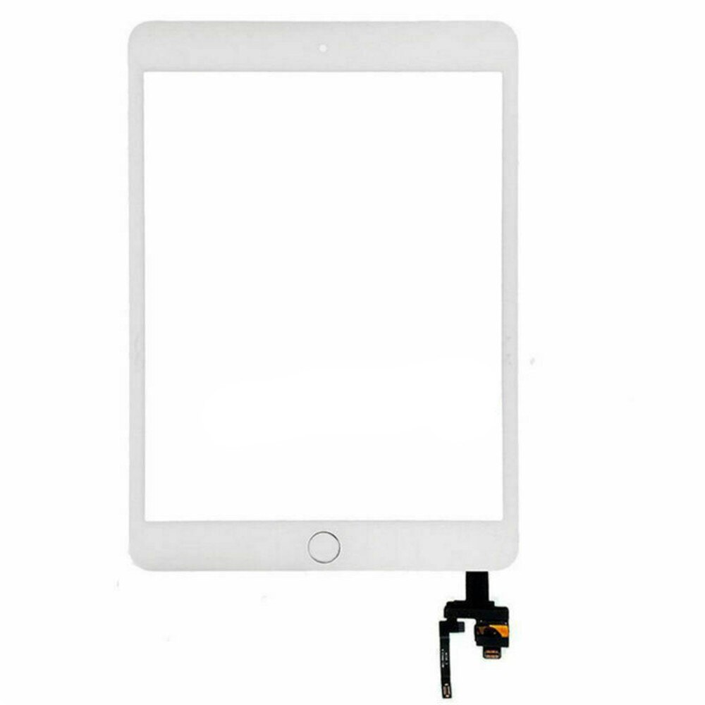 Digitalizador de pantalla táctil de cristal con botón de inicio para tableta, piezas de montaje de lentes de vidrio para iPad mini 3, A1599, A1600,: White With Button