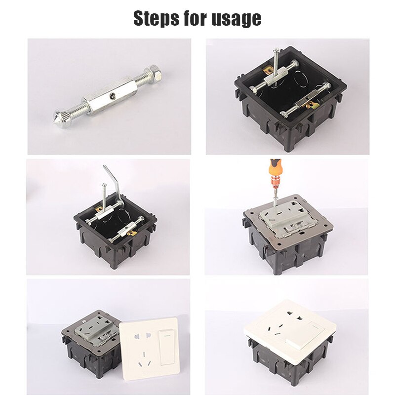 10 sæt mørk kasse kassette reparatør switch sokkel kassette skruer støtte stang vægmontering switch box reparation tilbehør værktøj