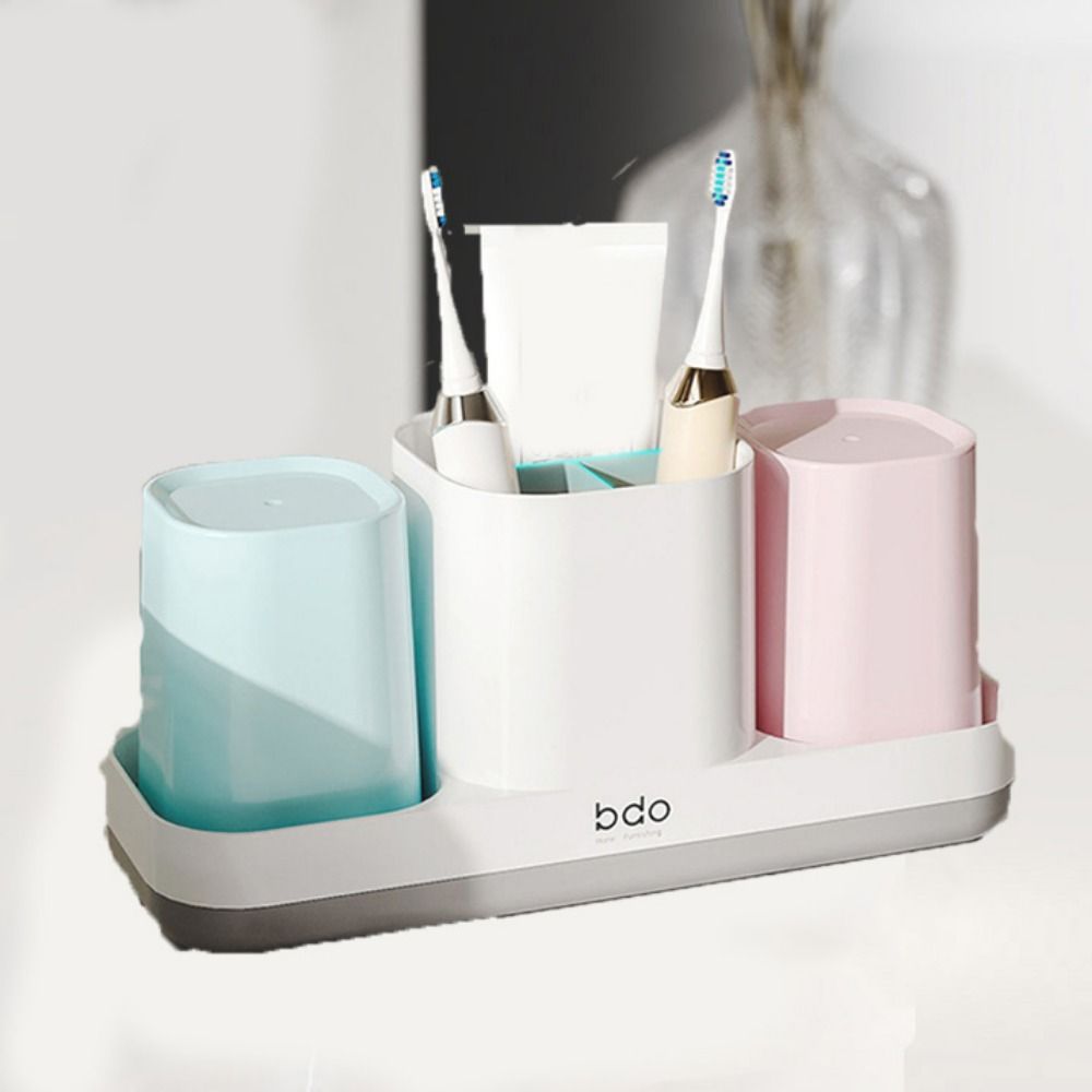 Wielofunkcyjny Prosty Zestaw Uchwytów na Szczoteczki robić Zębów Ociekacz Antypoślizgowy Stojak robić Przechowywania Szczoteczek Plastikowy Stojak na Kubki robić Mycia Łazienka