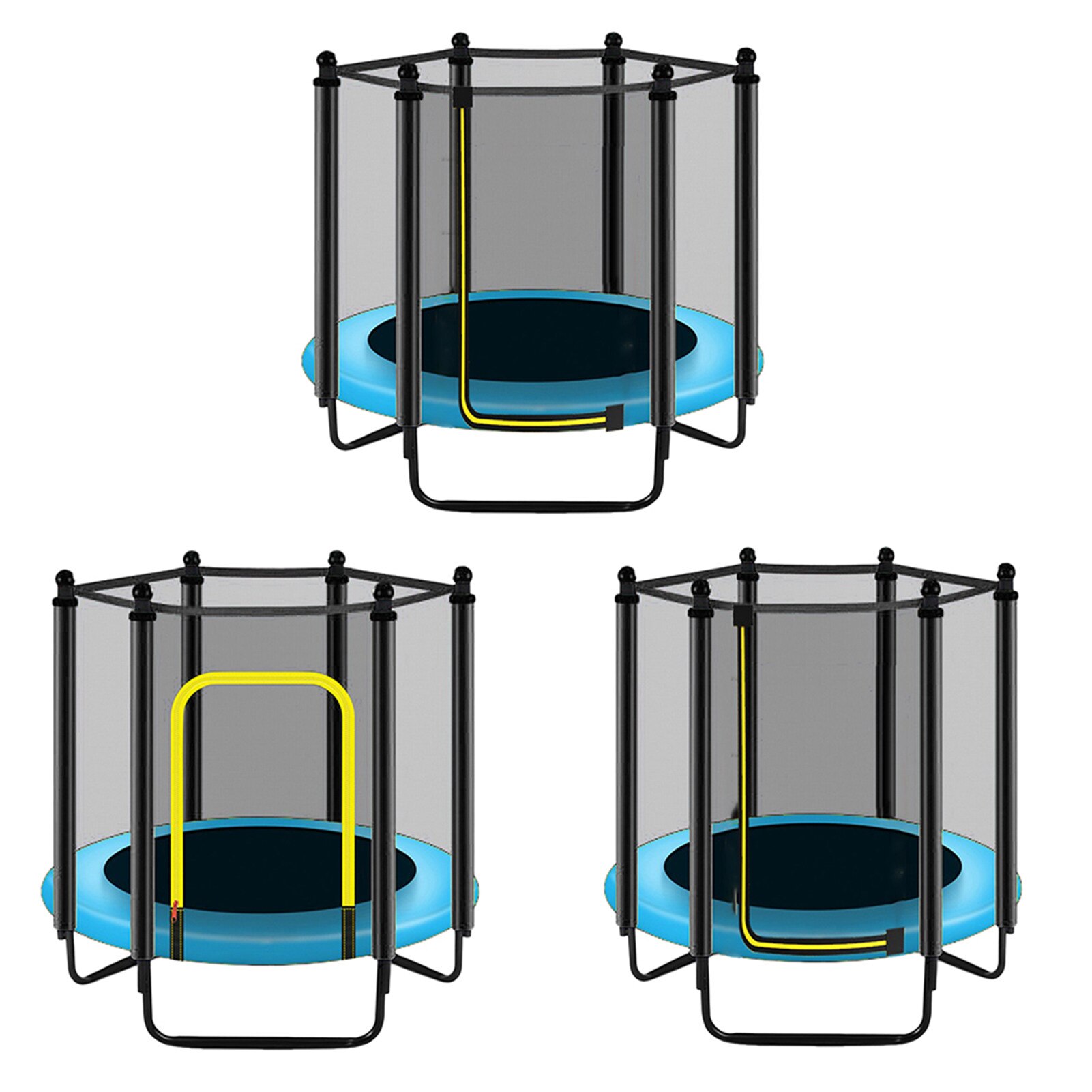 Trampoline Vangnet Uv-Bestendig Tuin Trampoline Vervanging Net Voor 3.97ft/4.59ft/4.92ft 6 Polen Trampolines