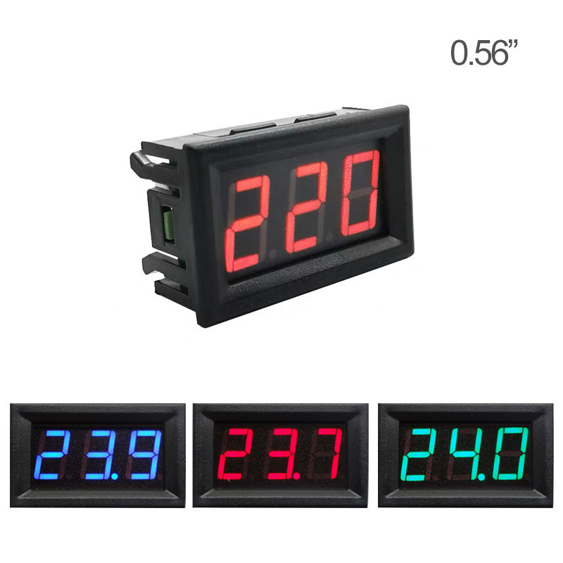 0.56 ''Digitale Voltmeter Kalibreren Lezen Ac 30-500V Dc 3.5-30V Dc 0-120V Rood Groen Blauw Led Display Voltage Meter 2 Draad 3 Draad