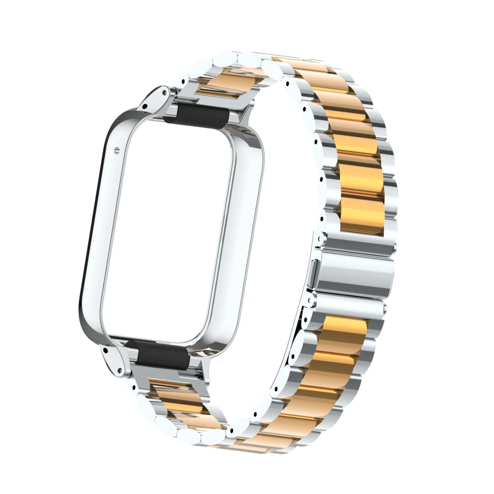 Metal Strap for Xiaomi Mi Band 8 7 Pro WirstBand Stainless steel Bracelet Watchband Smart Miband 7 8 Pro Protective Cover correa: XXL / Sand Pink