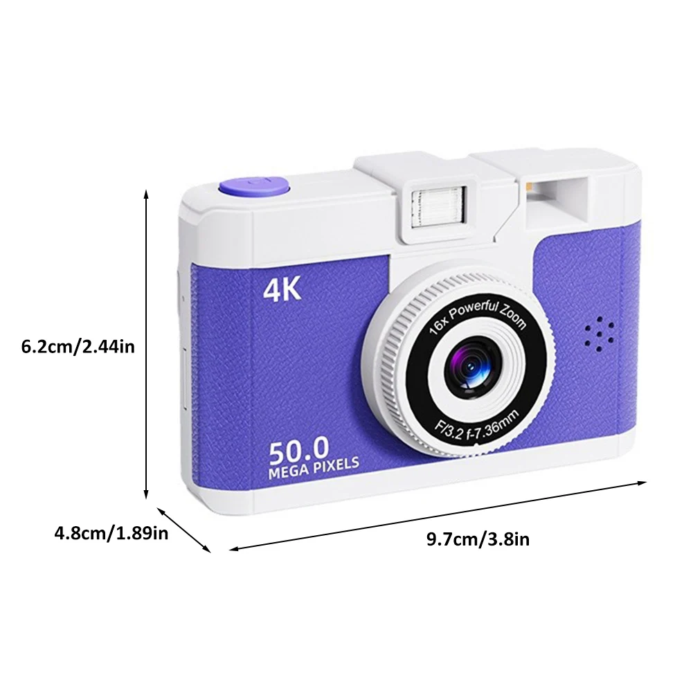 4K Retro-Digitalkamera mit drahtloser WIFI-Übertragung, 16-fach digitaler Zoom, Videoaufnahme, sofortige Wärmebildkamera mit Blitz und Filter