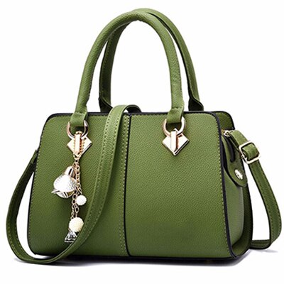 vrouwen hardware ornamenten solid totes handtas lady party purse casual crossbody messenger schoudertassen: Green