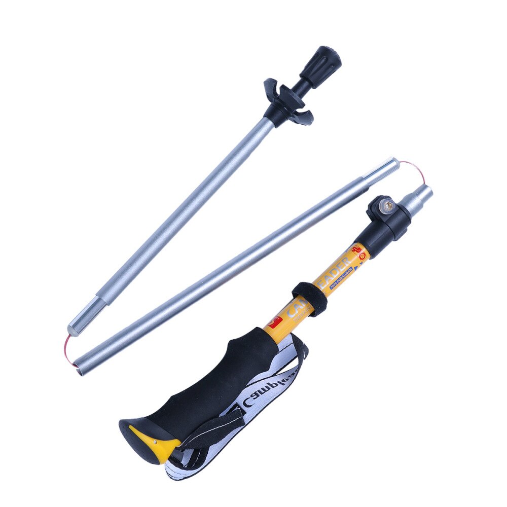Foldable Telescopic Aluminum Alloy Hiking Walking Stick Trekking Pole 5 Section Lightweight Stick for Outdoor Hiking Climbing (: Black