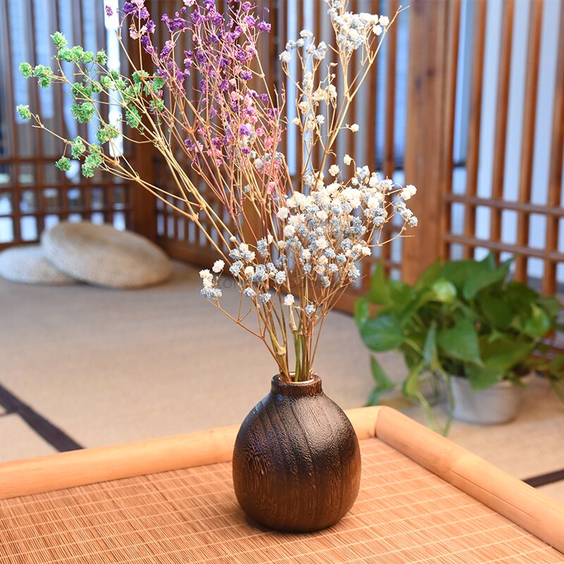Style japonais brûlant Tung arbre petit Vase en bois massif fleurs séchées Vase fleur orgue Mini originalité ameublement ornement: gourd