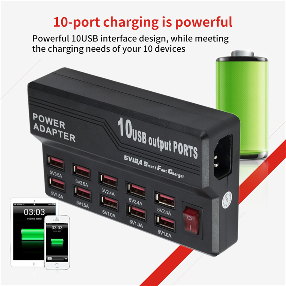 Grwibeou multi 10 usb schnellladestation mit ladeanschluss für iphone 7, 5 , 5s 6 6s plus, ipad, lg, samsung und huawei