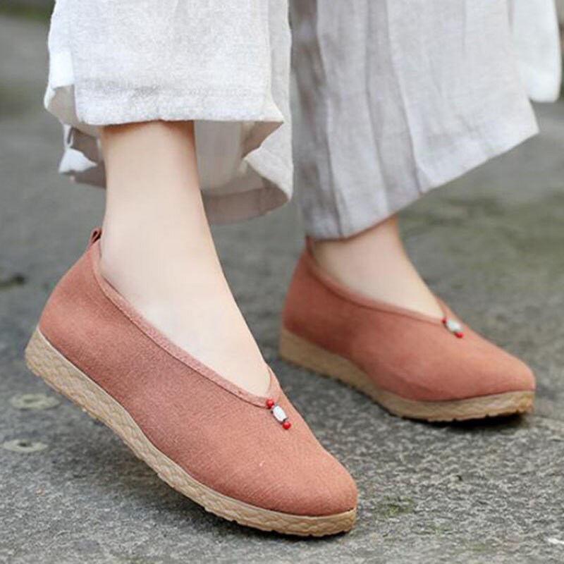 THEAGRANT – chaussures rétro pour femmes, mocassins chinois plats, respirants, perlés, ethniques, à enfiler, WFS3069, printemps-automne,