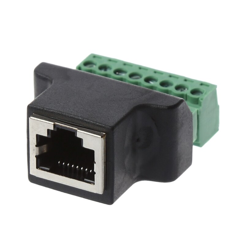 Ethernet RJ45 Female To 8-Pin Screw Terminal Connector Adapter For CCTV Digital DVR