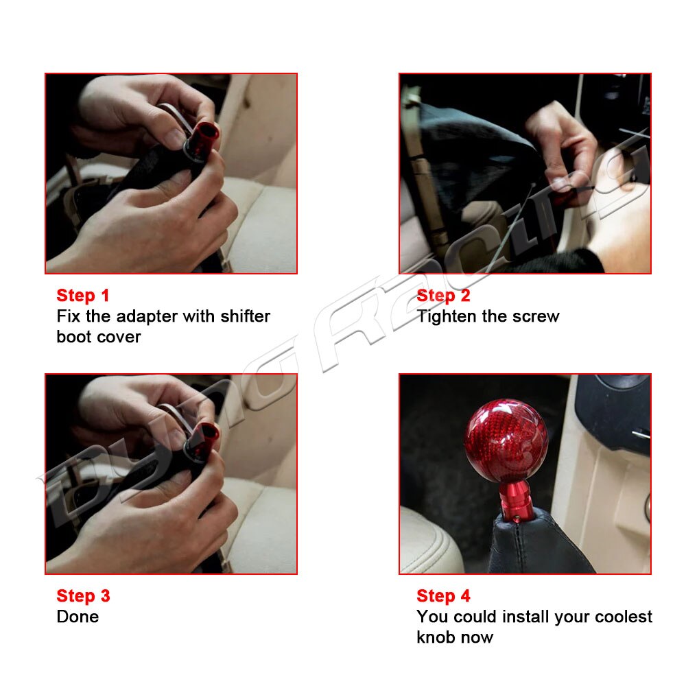 Adaptador Universal de pomo de cambio de marchas Manual para coche, palanca de cambios sin rosca, aleación de aluminio, rosca M10x1.5/M12x1.25