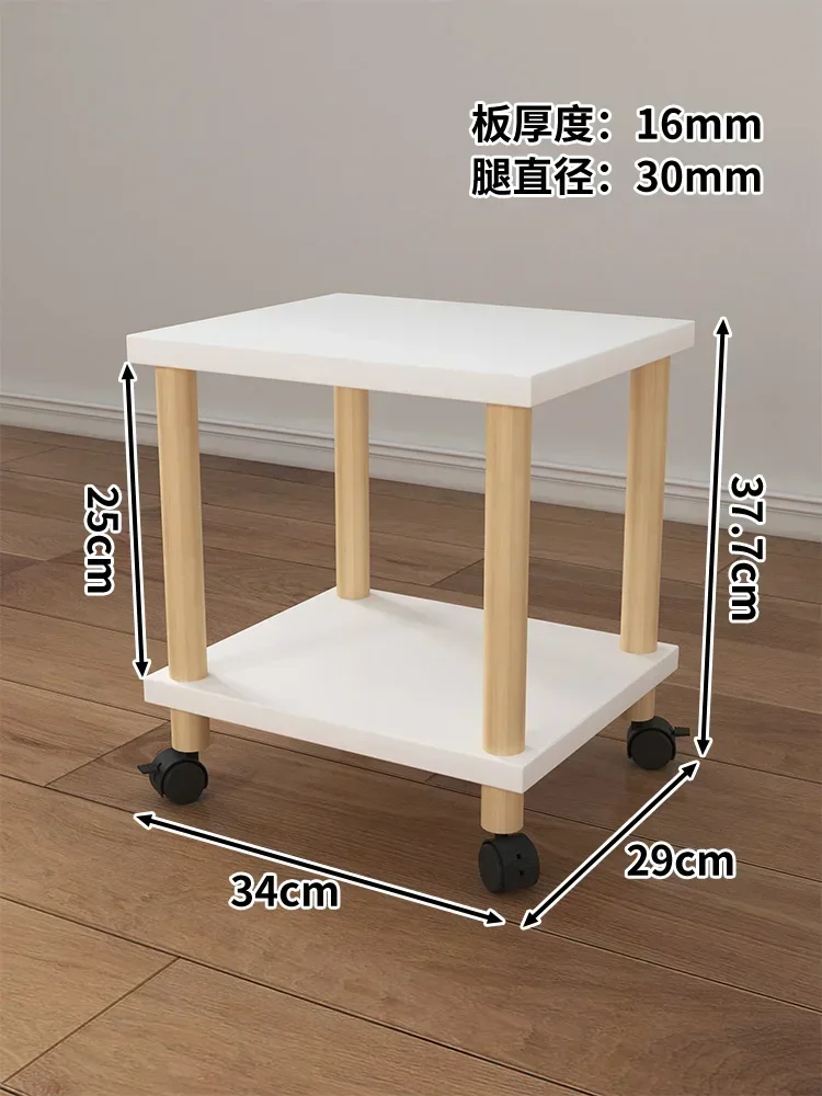 Büro-Drucker-Gestell, doppelschichtige Aufbewahrung, für Höhle Haushalt, bodenstehend, mehrschichtiges, bewegliches Schreibtisch-Gestell, praktischer Organizer, Handys Regal: Zitrone Gelb