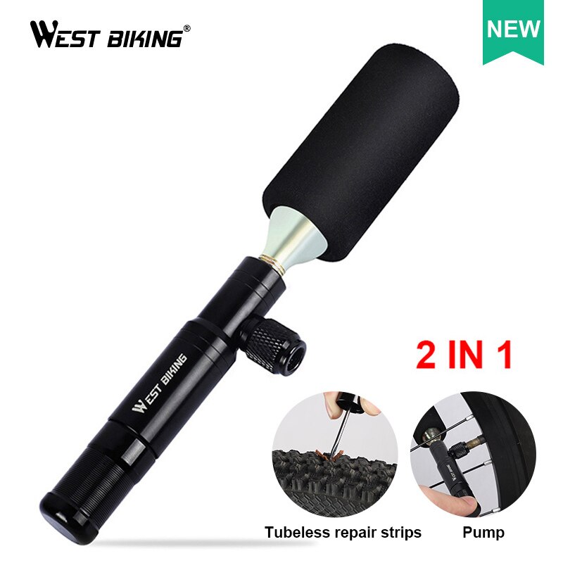 West cycling 2 in 1 mini fietspomp  co2 inflator tubeless bandenreparatietool presta & schrader ventiel mtb fiets luchtpomp