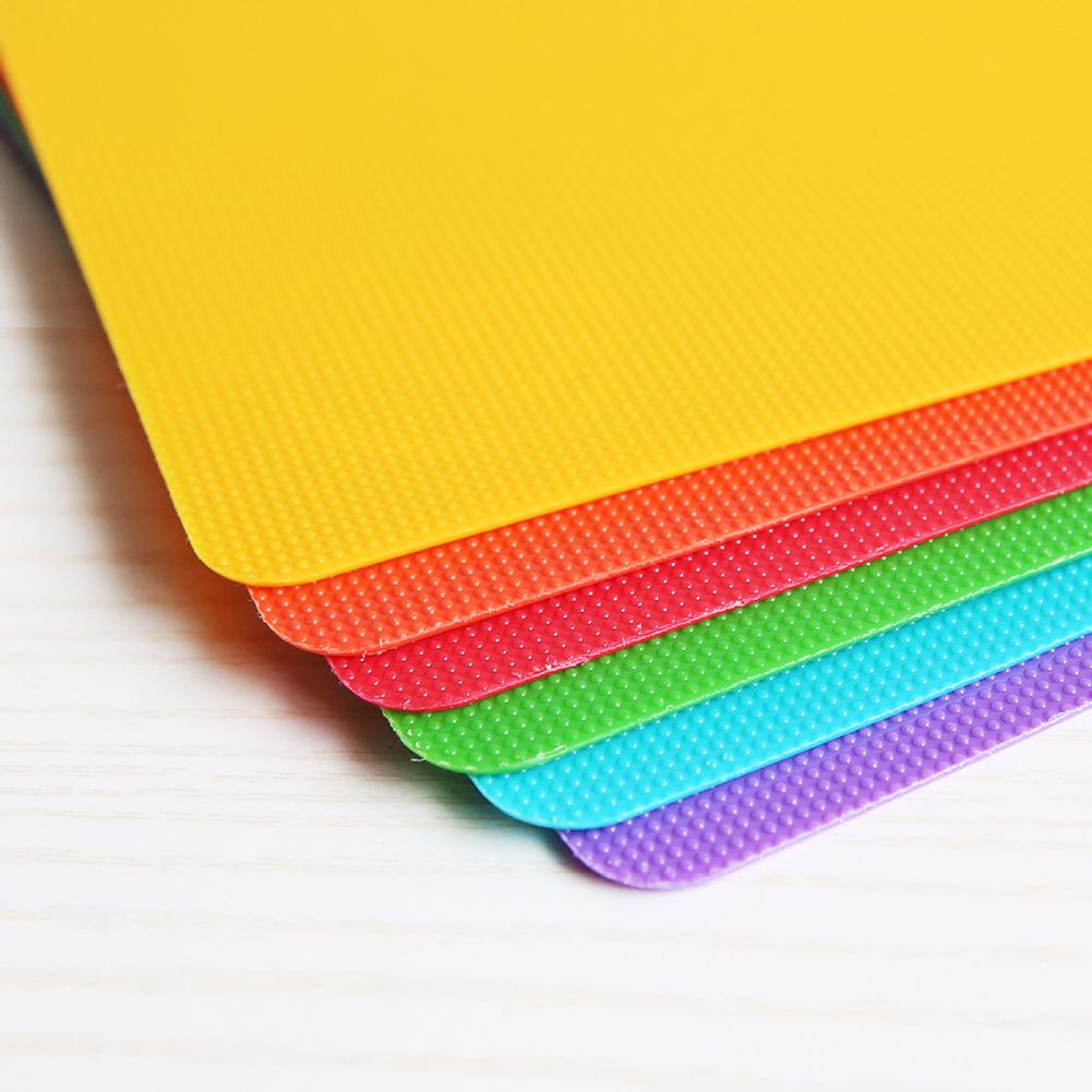 6 colores plast kök skärbräda halkskyddade diverse skärbräda matta för grönsaker kött fisk kyckling frukt bröd