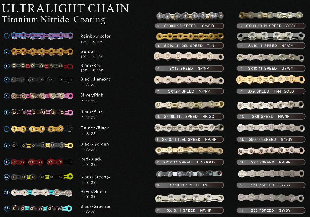 SUMC Bike Chain 9 10 11 12 Speed Bicycle Variable Speed Chain MTB Mountain Road Bicycle Chain