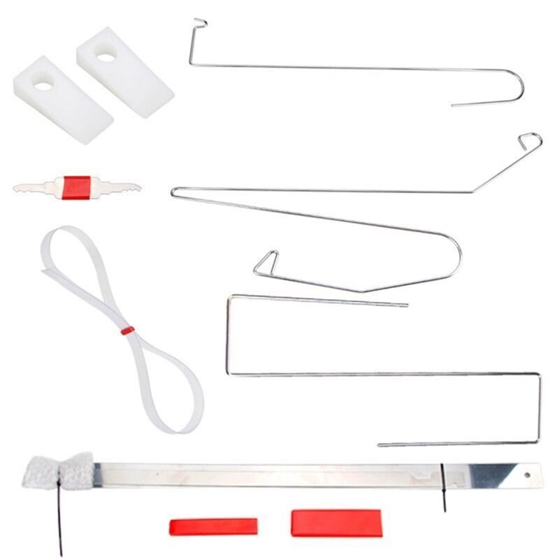 9 stks/set Universele Auto Lock Out Emergency Tool Kit Unlock Deur Open Tool Speciale Auto Reparatie Tools Auto Deur Onderhoud gereedschap