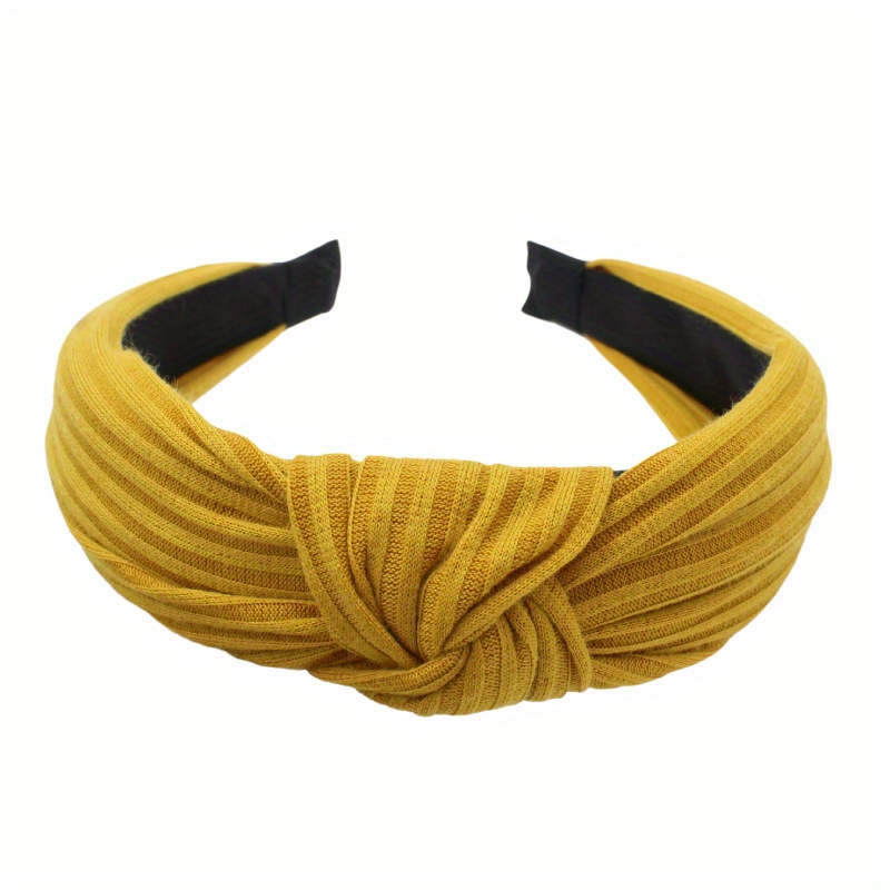 Gebreide Geknoopte Effen Brede Hoofdbanden Vrouwen Meisjes Mode Haar Hoepel Eenvoudige Cross Knoop Haarbanden Hoofddeksels Haaraccessoires: GINGER