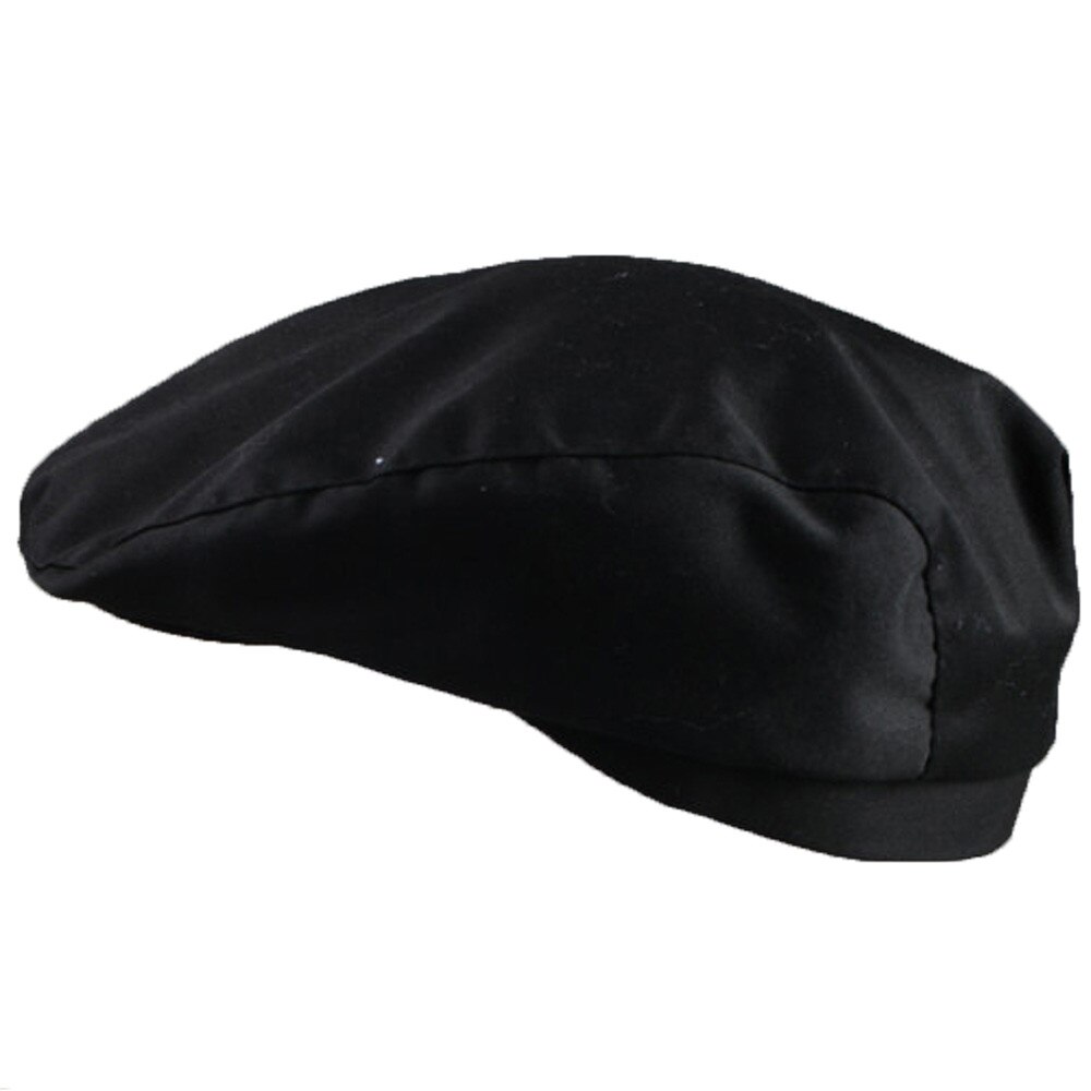 Men Women Chef Hat Catering Baker Kitchen Cook Beret Beanie Duckbill Beret Hat Soft Solid Color Beret Golf Caps Hats: Black 