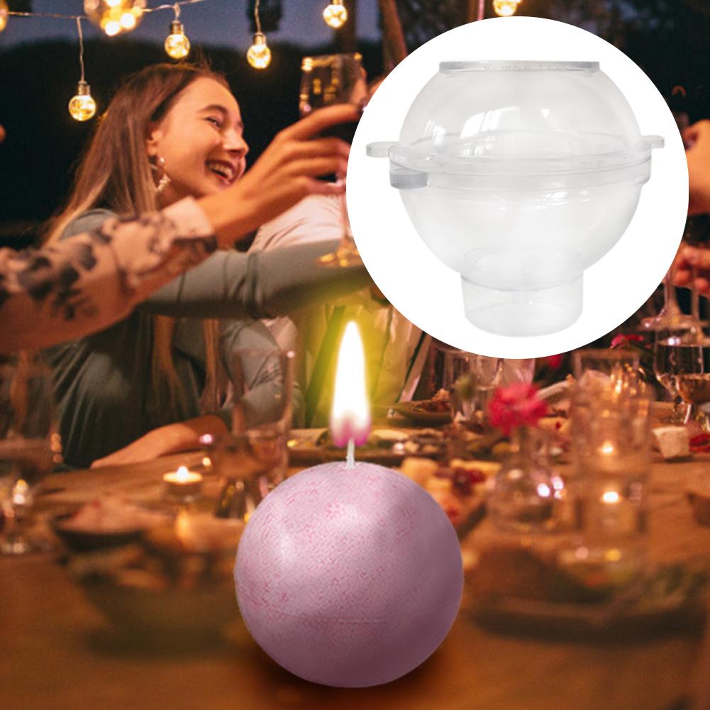 1pc doorzichtige plastic kaarsvormen, doe-het-zelf zeep, klei, knutselgereedschap, handgemaakte kaarsvorm, kaarsvorm bol
