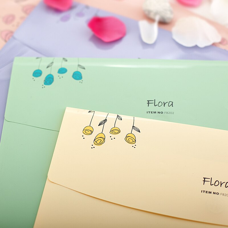 Flora-Carpeta de presentación A4, archivador de papel, conjunto de 4 unidades/lote