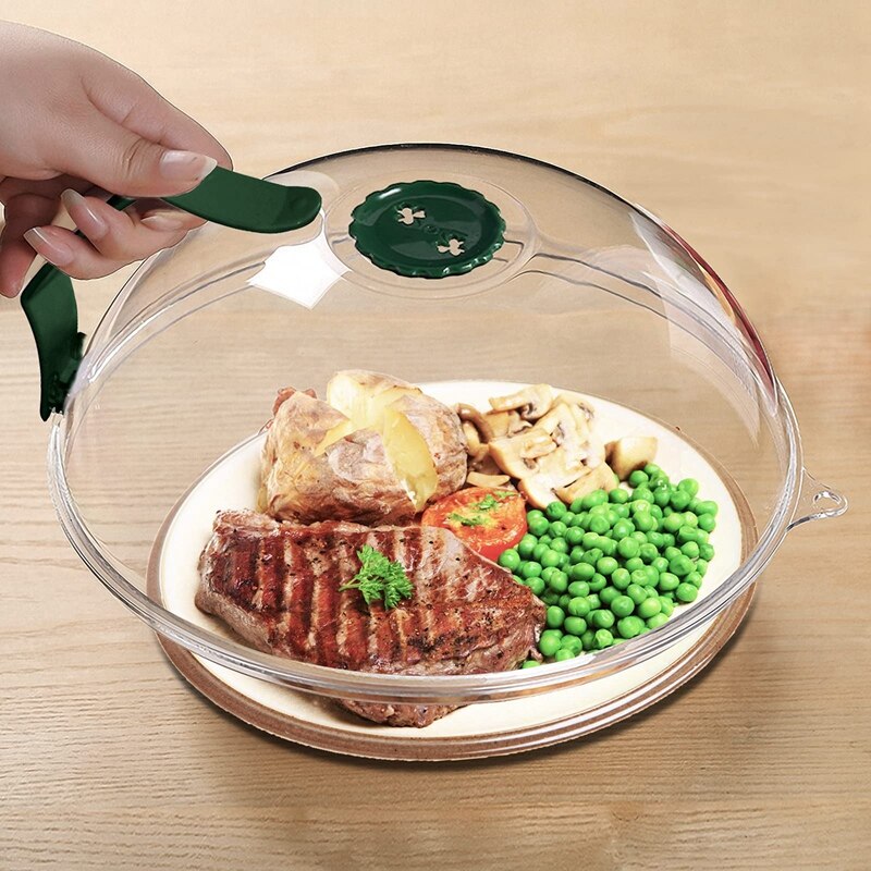 Microwave Splatter Cover Microwave Cover For Food Microwave Plate Cover With Handle Hanging And Adjustable Steam Vents: Default Title