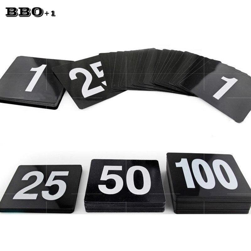 1 to 100 dobbeltsidede plastbordnumre sort firkantede sædekort bryllupsfest event restaurant bar accessories cafe redskab