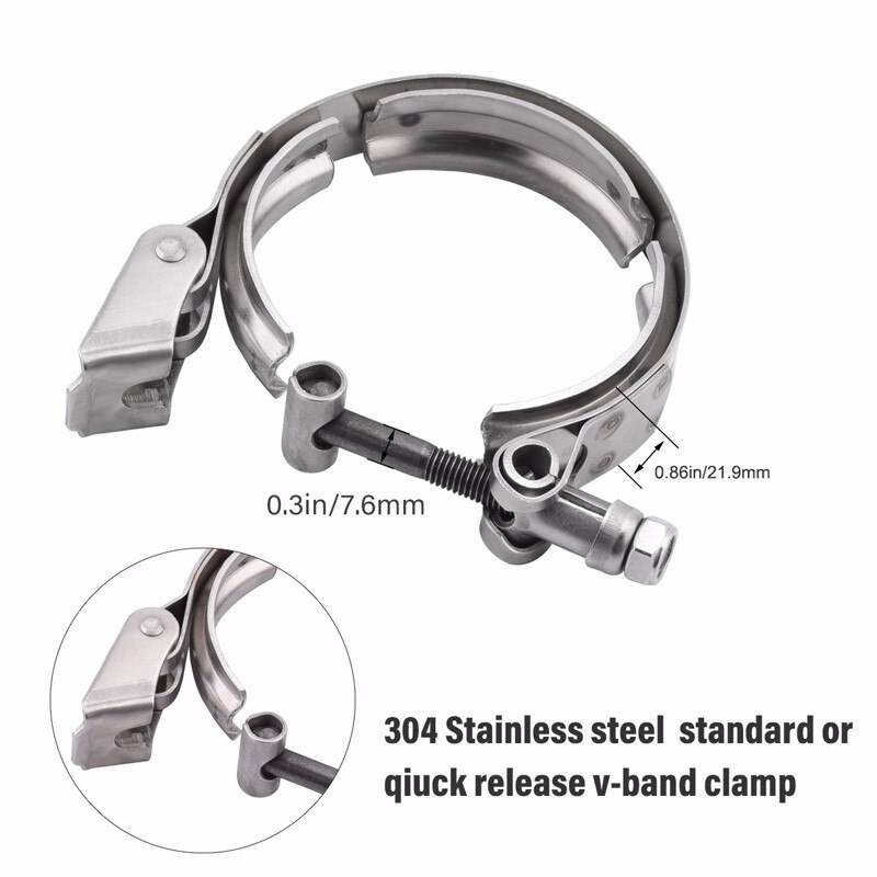 3.5" Stainless Steel V-Band Flange Kit Male Female Exhaust Flange Exhaust Pipes Downpipe Quick Release Clamp Auto Parts