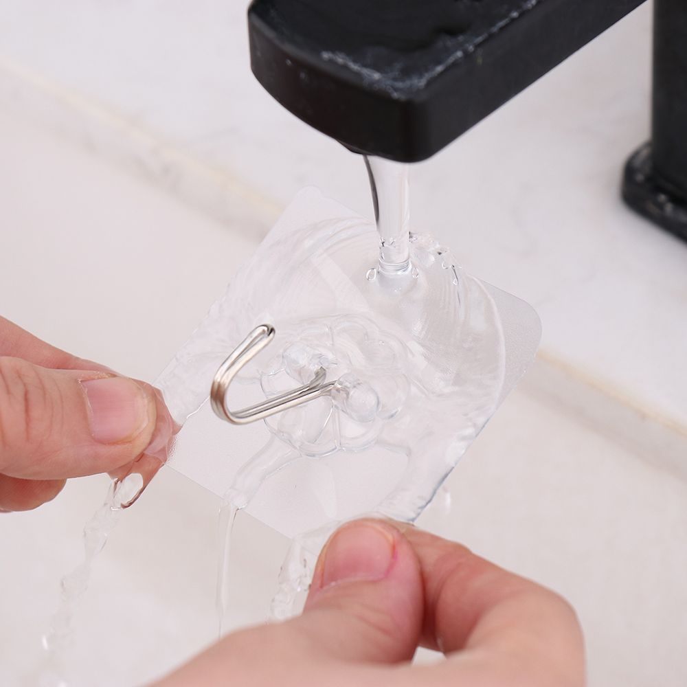 Ganchos transparentes para puerta y pared, colgadores autoadhesivos fuertes, soporte de cocina para el hogar, ventosa de carga pesada, multiusos, 6 piezas