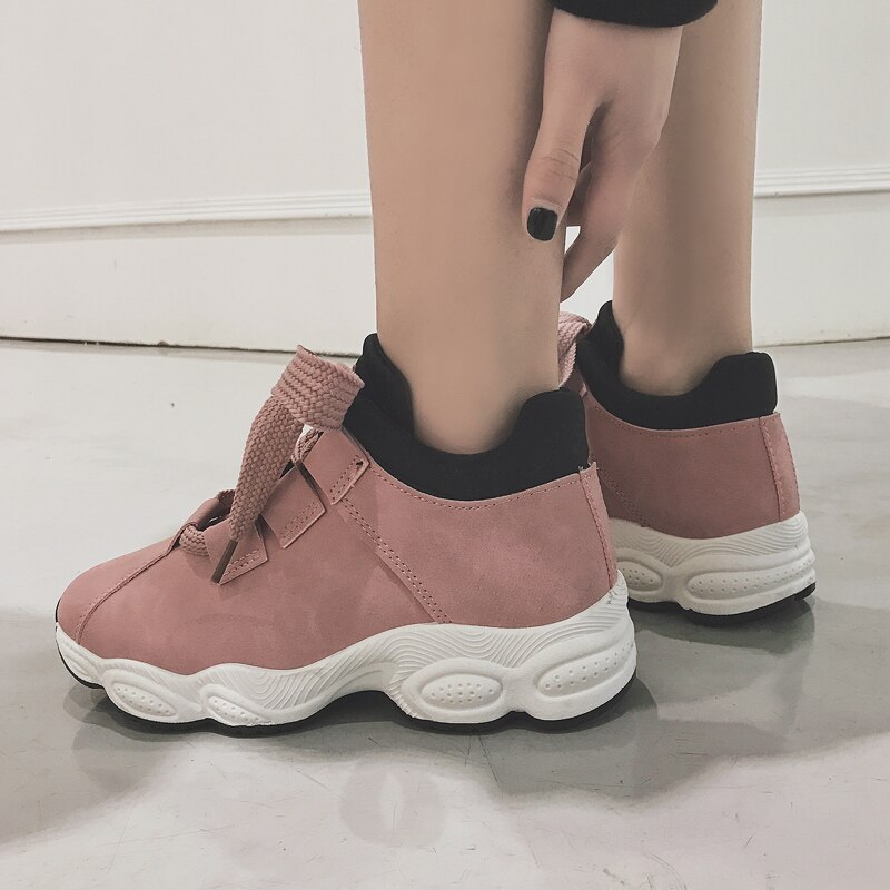 Kosz Femme 2020 jesień platforma kobiety Sport Tenis buty wodoodporne skórzane grube trampki różowa kobieta trenerzy Tenis Feminino