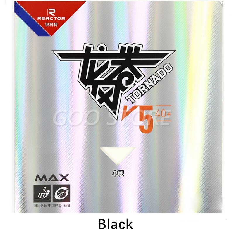 Reactor TORNADO V5 Table Tennis Rubber sticky forehand loop pimples in with sponge ping pong tenis de mesa: Black