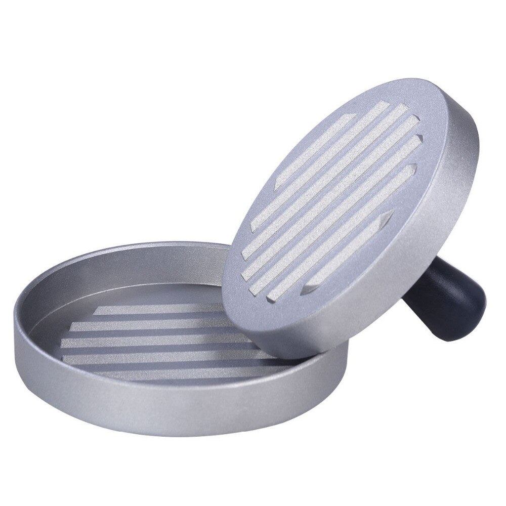 Rund form hamburgerpress aluminiumlegering gör-det-själv handmanövrera hamburgare kött nötkött grill hamburgerpress biffmaskin form köksredskap