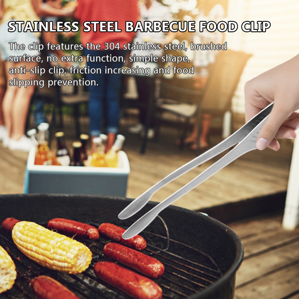 Edelstahl Tischplatte Zangen Lebensmittel Gemüse Stäbchen Zange Bequem Gegrilltes Fleisch Steak Clip Grill Ätherisches Werkzeug