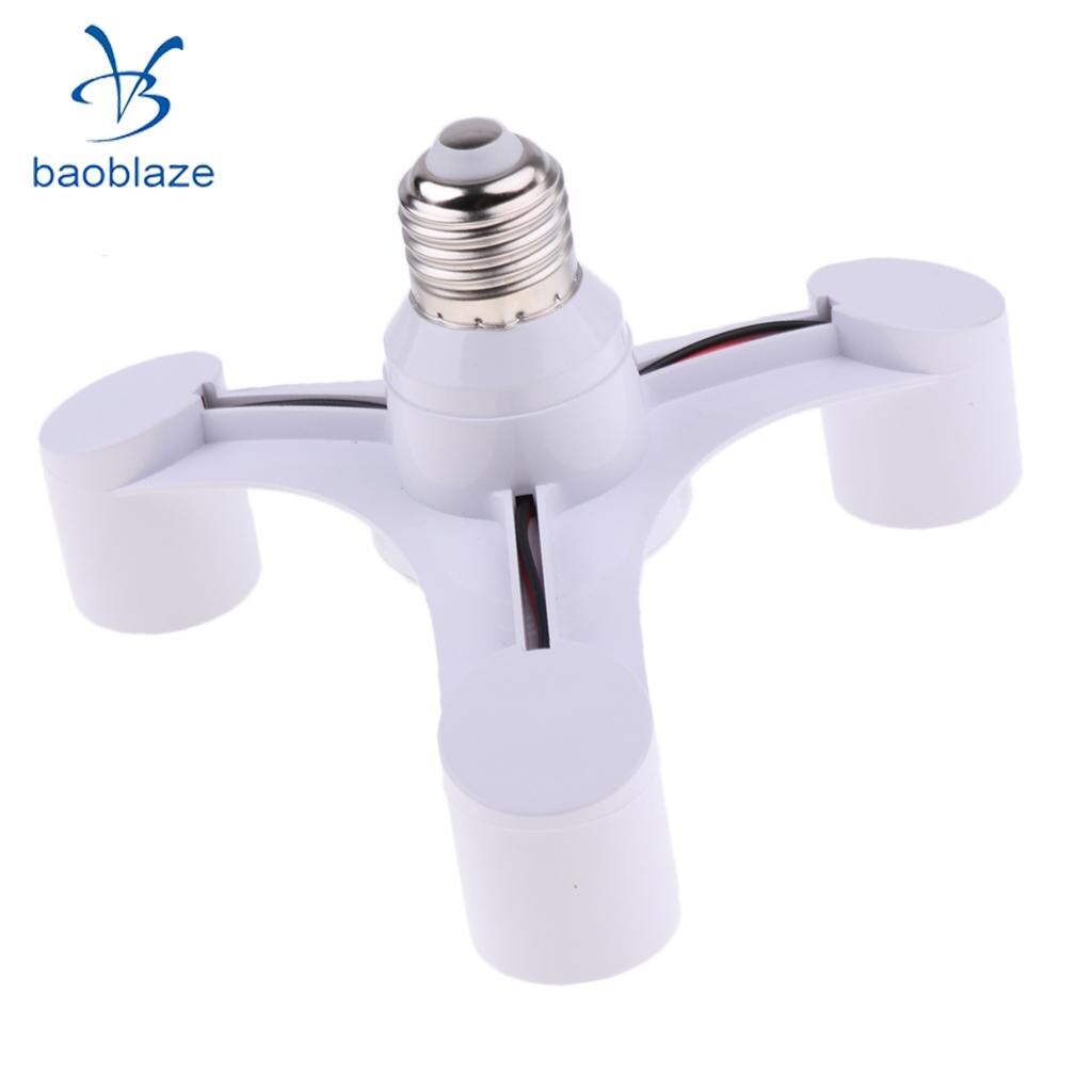E27 Light Bulb Lamp Adapter Houder Converter Socket Base Splitter 3/4/5/6/7 In 1: 3 in 1 E27 
